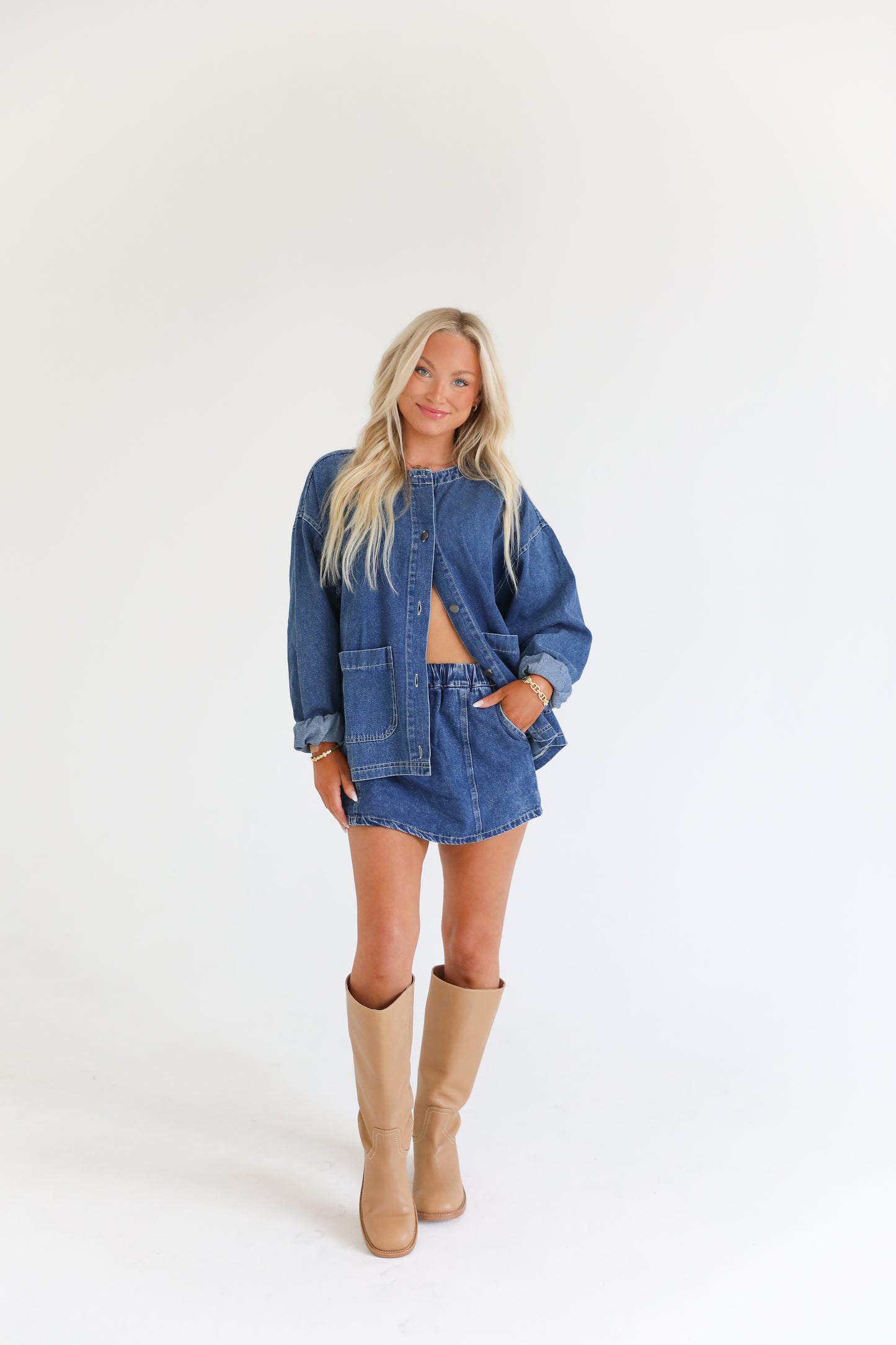 Indigo Ease Mini Skort