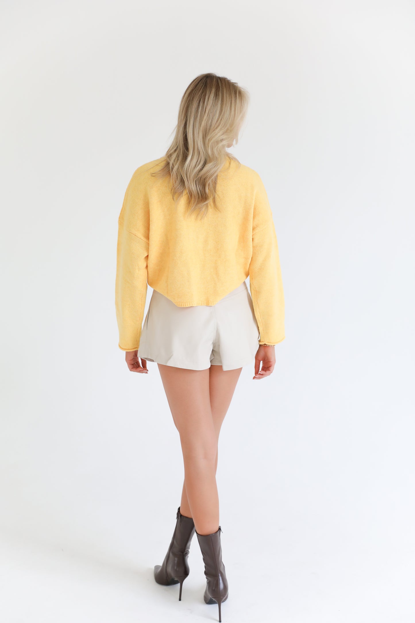 After Dark Leather Shorts (Cream)