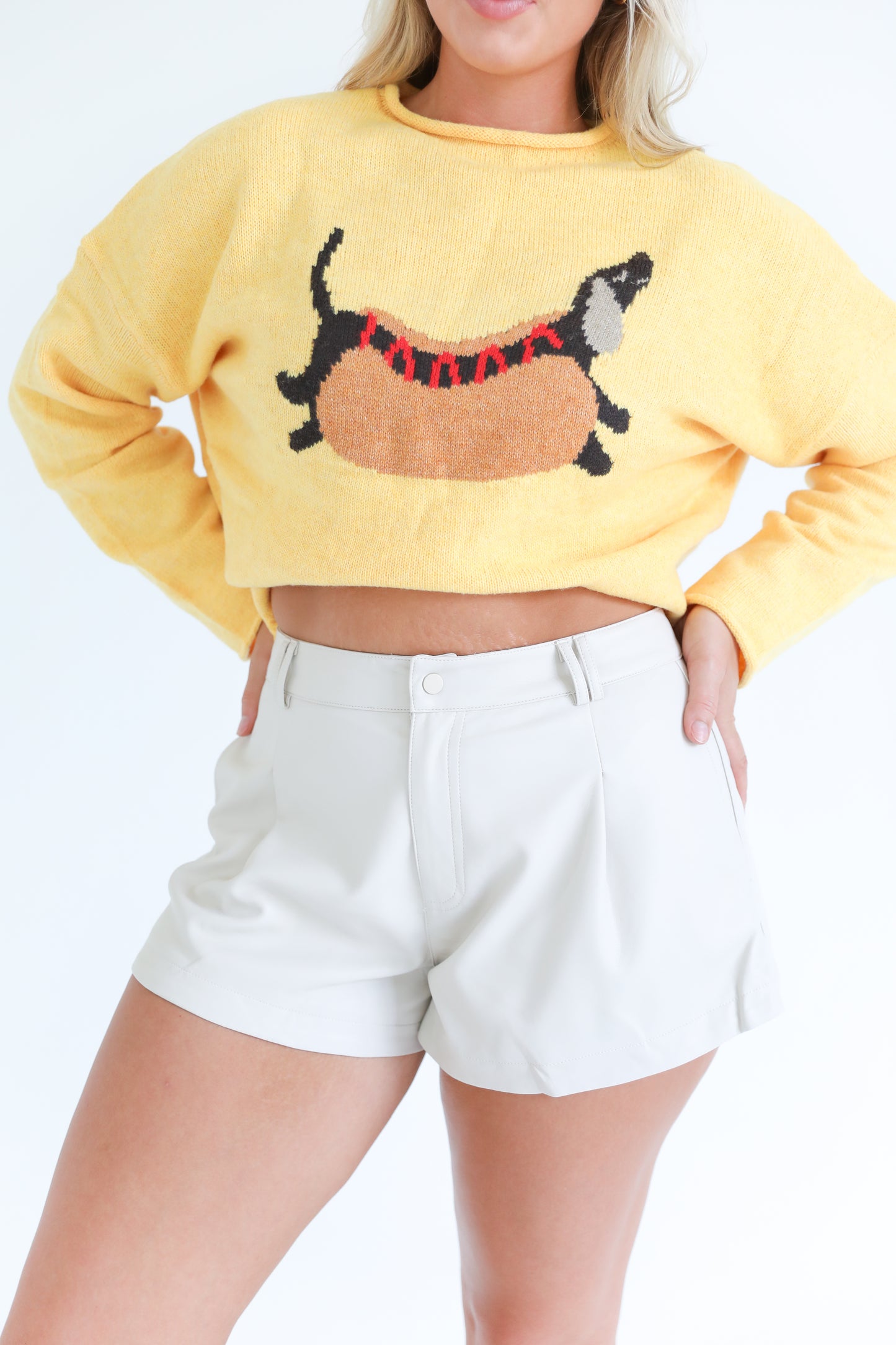 After Dark Leather Shorts (Cream)