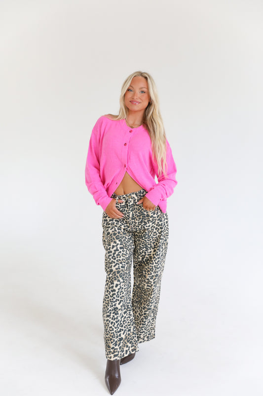 Cheetah Girl Barrel Jeans